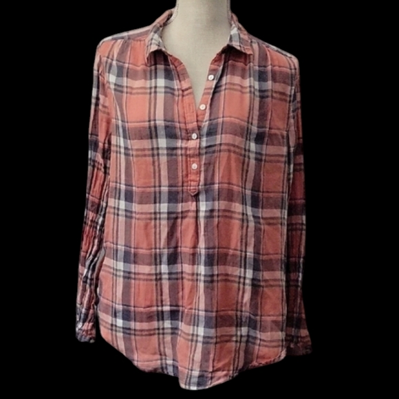 Lucky Brand Tops - Lucky Brand Pink and White Casual Button Down Shirt